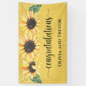 Zonnebloem Bloemige Felicitaties Verlovingsfeest Spandoek (Verticaal)