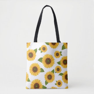 Zonnebloem Bloempatroon Boodschappentas Draagtas