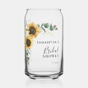 Zonnebloem Bloemrijke Bruiloftsdouche Blikvorm Glas