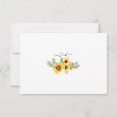 Zonnebloem Bloemrijke Rustieke Waterverf Krans RSV RSVP Kaartje (Achterkant)