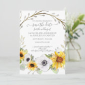 Zonnebloem Bloemrijke Rustieke Waterverf Save the  Kaart (Staand voorkant)