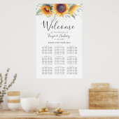 Zonnebloem Bloom 9 Tafelplaatjes Poster (Keuken)