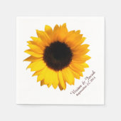 Zonnebloem Bloom Aangepaste Bruiloft Servetten (Voorkant)