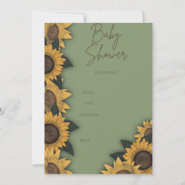 Zonnebloem Bloom Baby shower Uitnodigt Kaart