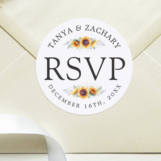 Zonnebloem Bloom | Weddenschap RSVP Ronde Sticker