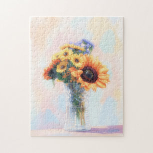 Zonnebloem Boeket Bloem Kunst Puzzel