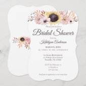 Zonnebloem Boeket Bruids Douche Uitnodigingen (Voorkant / Achterkant)