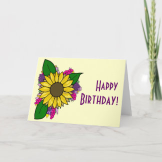 Zonnebloem boeket Kaart - Happy Birthday