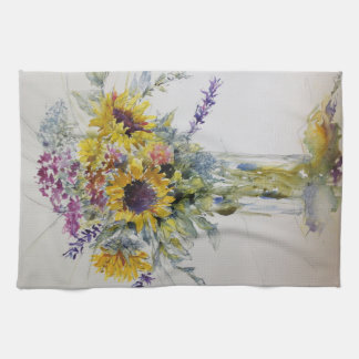 Zonnebloem boeket theedoek
