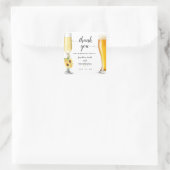 Zonnebloem boho bubbels en brouwsels Dank u bruilo Vierkante Sticker (Tas)