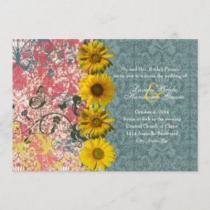 Zonnebloem Boho Chic Wedding Invitaties Kaart