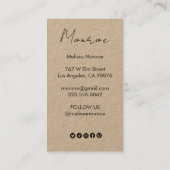 Zonnebloem Boho Chique Elegante Sociale Pictogramm Visitekaartje (Achterkant)