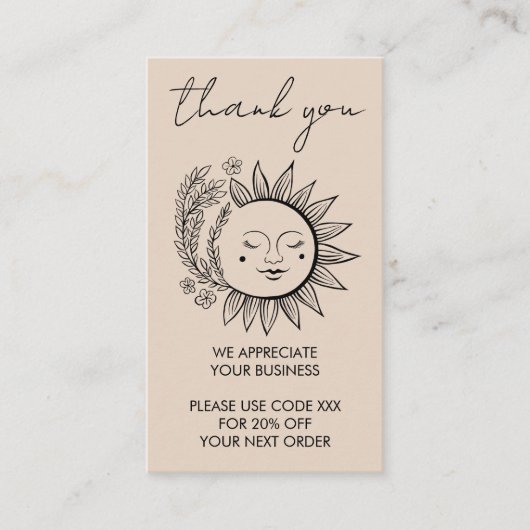 Zonnebloem Boho Chique Elegante Sociale Pictogramm Visitekaartje (Voorkant)