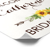 Zonnebloem Boho Droomvanger Bruidsdouche Welkom Poster (Hoek)