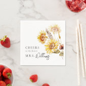 Zonnebloem Boho Wilde Bloem Moderne Bruidsdouche Servet (Insitu)