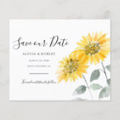 Zonnebloem Botanical Save The Date Aankondiging (Voorkant)