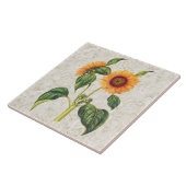Zonnebloem Botanisch Tegeltje (Zijkant)