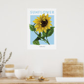  zonnebloem Botanische afdrukken Poster (Keuken)
