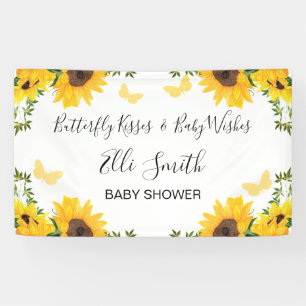 Zonnebloem Boterfly Kisses Baby Wissen Baby shower Spandoek