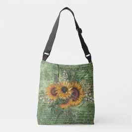  zonnebloem Bouquet Green Ephemera Crossbody Tas