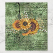  zonnebloem Bouquet Green Ephemera Wijn Etiket (Enkel label)