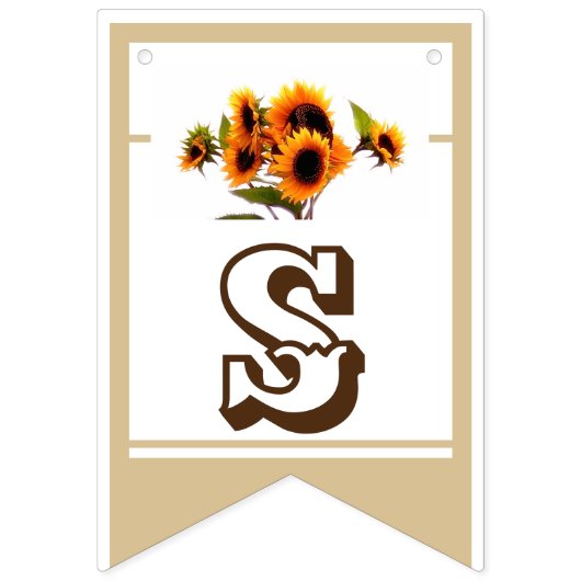 Zonnebloem Bouquet Wedding Collectie Bunting Flags Vlaggetjes (Zesde vlag)