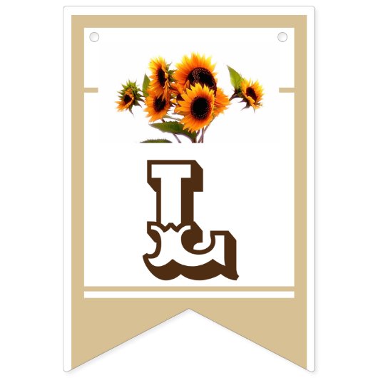 Zonnebloem Bouquet Wedding Collectie Bunting Flags Vlaggetjes (Tweede vlag)