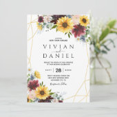 Zonnebloem Bourgondië Rozen Blauw Rustiek Kaart (Staand voorkant)