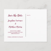 Zonnebloem Bourgundy Roos licht sparen de datum Aankondigingskaart (Achterkant)