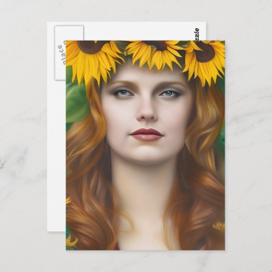 Zonnebloem Briefkaart (Voorkant / Achterkant)