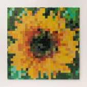Zonnebloem Bright Floral Pixel Art Legpuzzel (Horizontaal)