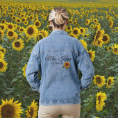 Zonnebloem Bruid Mevrouw Gevestigd Denim Jacket