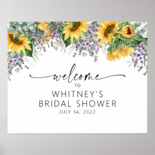 Zonnebloem Bruidsdouche, Bruidsdouche welkom Poster
