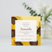 Zonnebloem Bruidsdouche Uitnodiging (Staand voorkant)