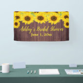 Zonnebloem Bruidsfeest Achtergrond Roestig Houten  Spandoek (Beurs)