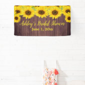Zonnebloem Bruidsfeest Backdrop Rustieke Houten Pr Spandoek (Insitu)