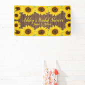 Zonnebloem Bruidsfeest Backdrop Rustieke Houten Pr Spandoek (Insitu)