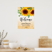 Zonnebloem Bruidsmeisjes Bruiloft Welcome Poster (Keuken)
