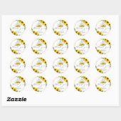 Zonnebloem Bruiloft Baby Shower Theepartij Bedankt Ronde Sticker (Vel)