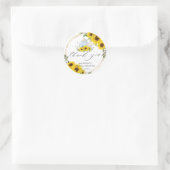 Zonnebloem Bruiloft Baby Shower Theepartij Bedankt Ronde Sticker (Tas)