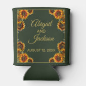 Zonnebloem Bruiloft Bos Groen & Goud Blikjeskoeler (Achterkant)