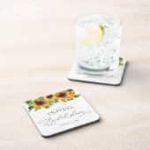 Zonnebloem Bruiloft Coasters Bier Onderzetter (Rechterzijde)