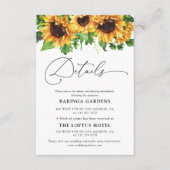 Zonnebloem bruiloft Details Behuizing Kaarten (Voorkant)