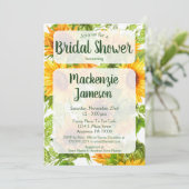 Zonnebloem Bruiloft Feest Uitnodiging Geel Groen (Staand voorkant)