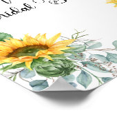 Zonnebloem Bruiloft Feest Welkom Bord Poster (Hoek)