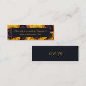 Zonnebloem bruiloft | Navy Gold Website Wedding RS Mini Visitekaartje (Voorkant / Achterkant)