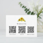 Zonnebloem bruiloft QR Code Registry RSVP Website (Staand voorkant)