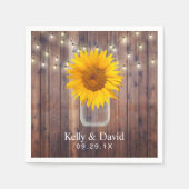 Zonnebloem bruiloft Rustieke Schuur Hout String Li Servet (Voorkant)