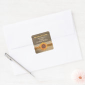 Zonnebloem bruiloft stickers (Envelop)