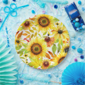 Zonnebloem bruiloft Thanksgiving Diner Borden Papieren Bordje (Feest)